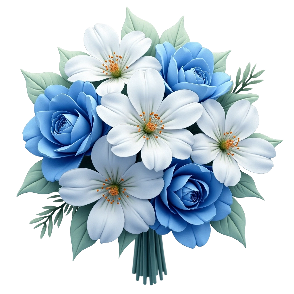 Elegant Blue and White Floral Arrangement